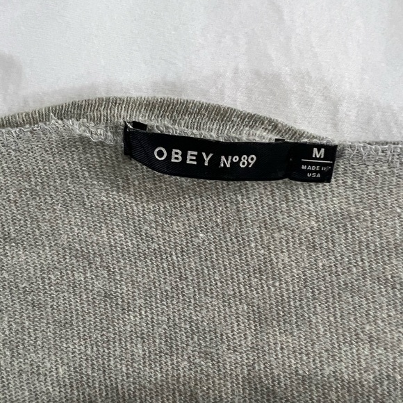 OBEY lightweight sweater. Grey. Size medium. Used. - Picture 4 of 5